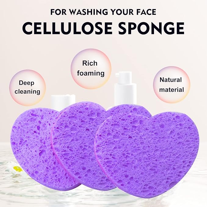 50-Count Facial Sponges Compressed, 100% Natural Cellulose Face Sponge - Image 7