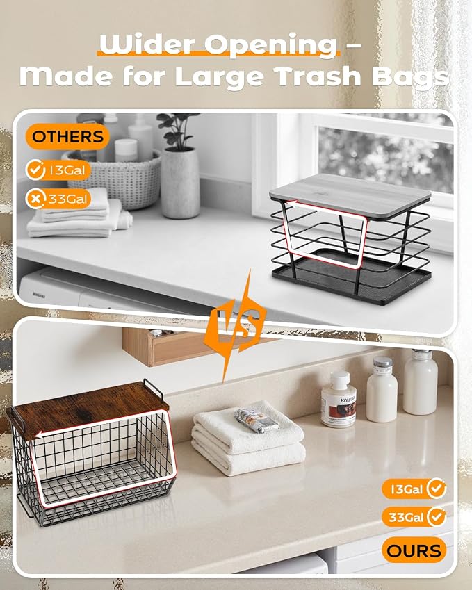 2 Pack Stackable Extra Large Trash Bag Holder Under Sink, Wall Mounted Garbage - Image 6