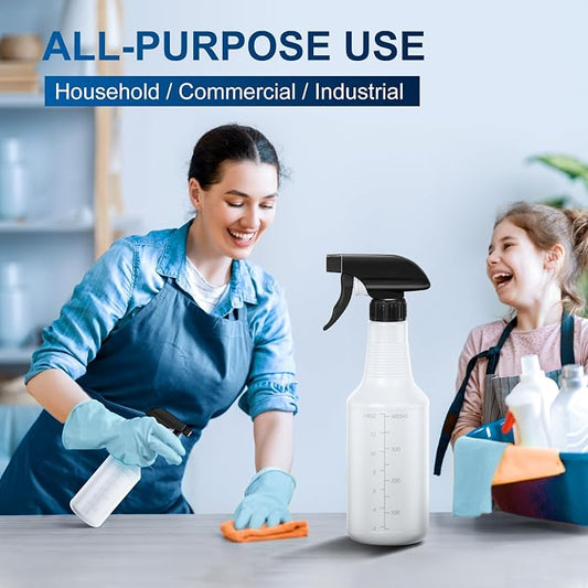 Veco Spray Bottle with Measurements and Adjustable Nozzle, HDPE Plastic Spray - Image 2