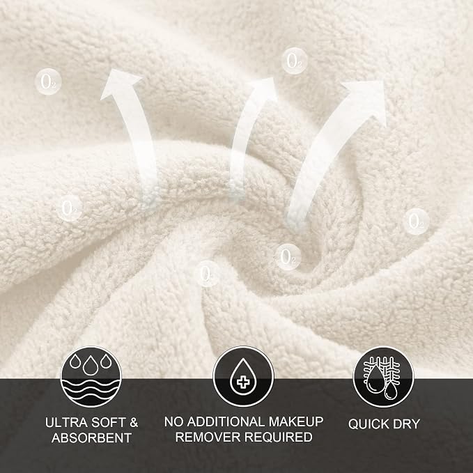 MOONQUEEN Microfiber Facial Cloths Fast Drying Washcloth 12 Pack - Image 7