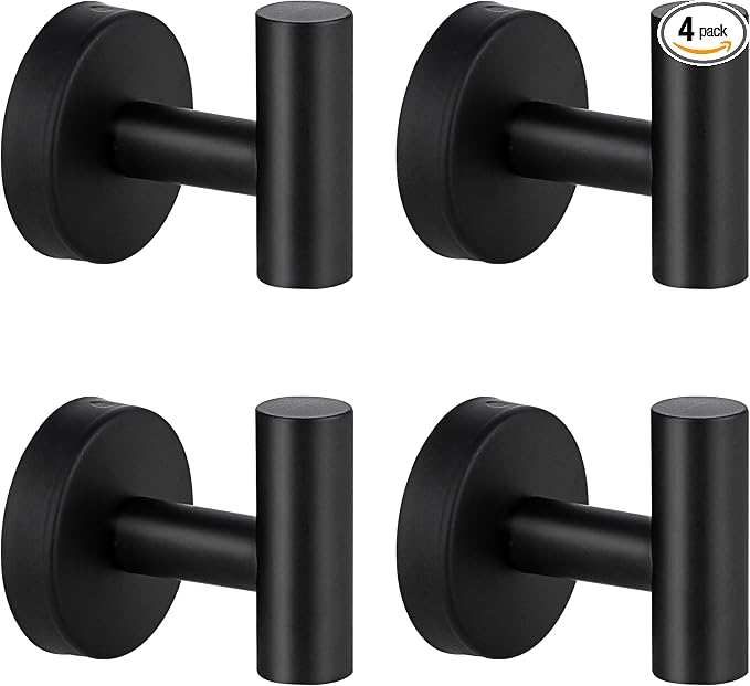 Towel Hooks, SUS 304 Stainless Steel Hooks, Heavy Duty Door Hanger Towel Robe by Augegel