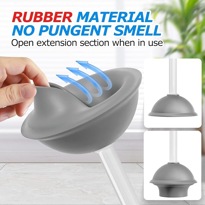 3 in 1 Toilet Brush and Plunger Set, Toilet Bowl Brush Plunger Set, Toilet - Image 4