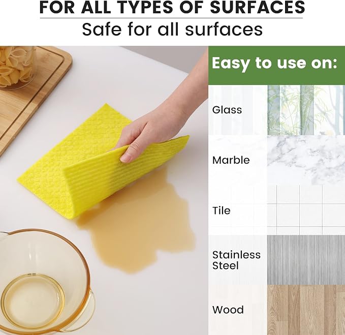 Homaxy Swedish Dishcloths for Kitchen, 15 Pack Reusable and Washable Cellulose - Image 3