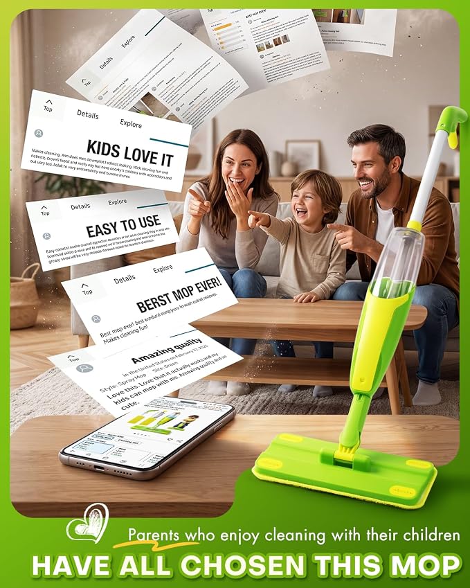Toddler Spray Mop-Montessori Toys Mini Size Cleaning Mini Mop That Really Spray - Image 9