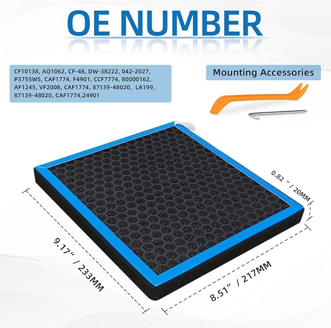 HEPA Cabin Air Filter With Activated Carbon Replacement CF10138 Compatible with - Image 4