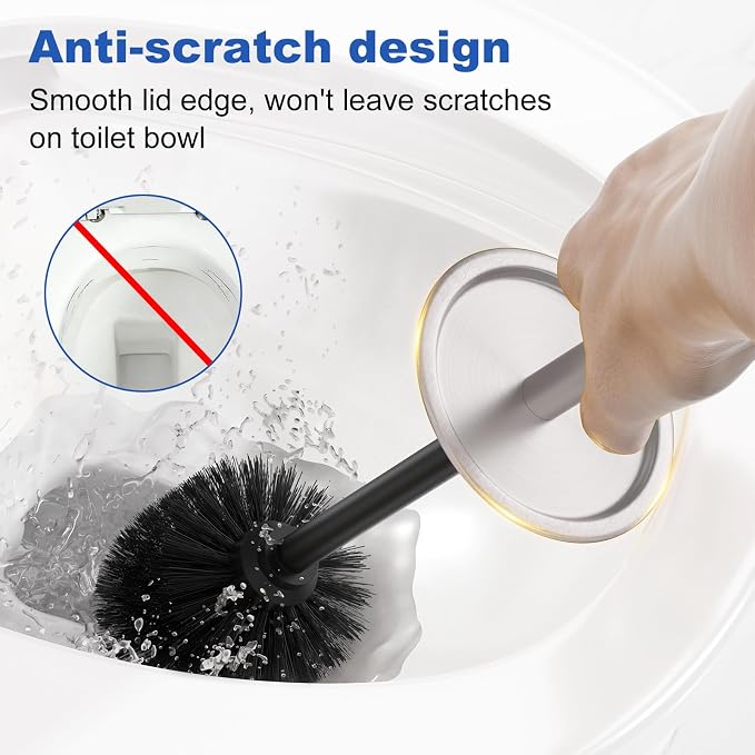 Toilet Brush and Holder Set：304 Stainless Steel Heavy Duty Toilet Bowl - Image 6