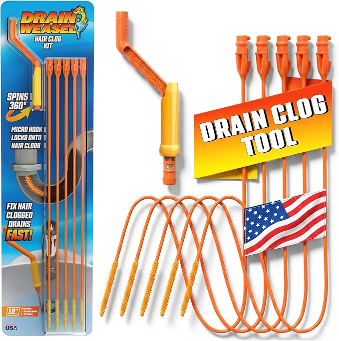 FlexiSnake Drain Weasel Sink Snake Hair Clog Remover Tool, Bathtub Cleaner by FlexiSnakeInc