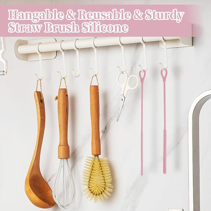 2Pcs silicone straw cleaning brushes, extra long, used - Image 7
