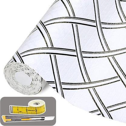 Drawer and Shelf Liner for Kitchen Cabinet: 12 in X 20 Ft Non Slip Waterproof Shelf Paper Non Adhesive Refrigerator Liners Black and White Squares Easy Liners for Bathroom