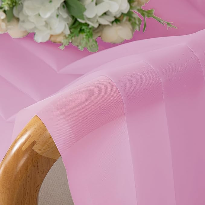 Chyhomenyc Light Pink Sheer Curtains 84 Inch Length 2 Panels, Light Filtering - Image 6