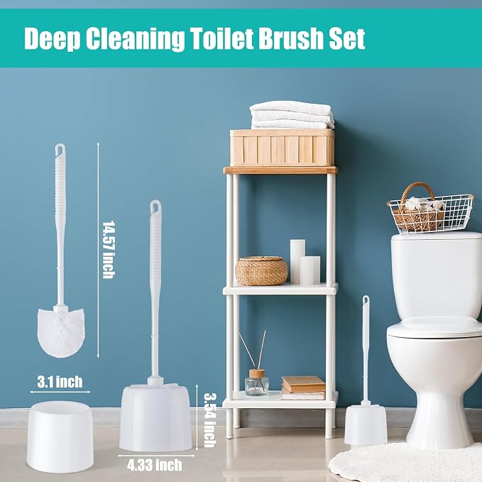 Roshtia 12 Sets Toilet Brush and Holder Set - Image 2