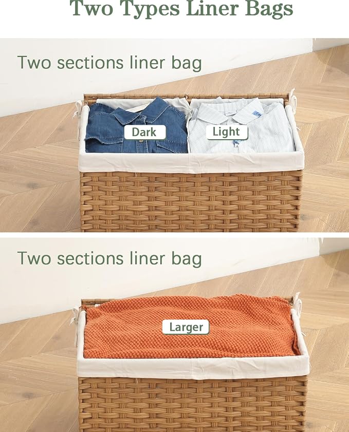 Storage Basket with Lid Wicker Baskets - Image 5