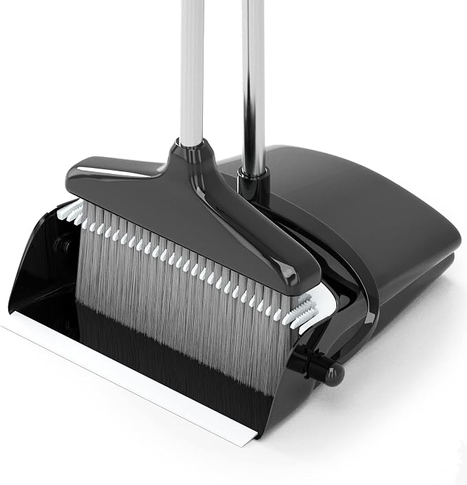 Broom with Dustpan Combo Set 54” Long Handle Household Dust Pan by AstronautNebulaProjectorSui