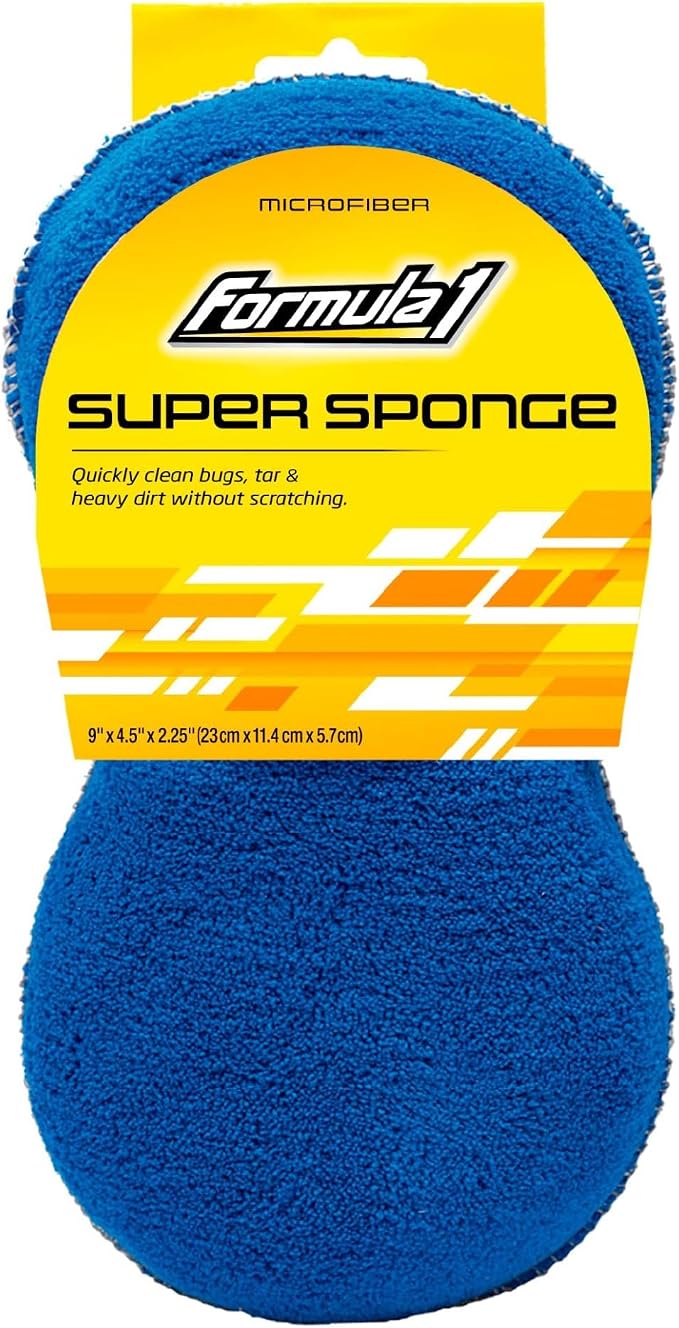 Formula 1 Super Car Wash Sponge Two-Sided Microfiber Sponge by Formula1