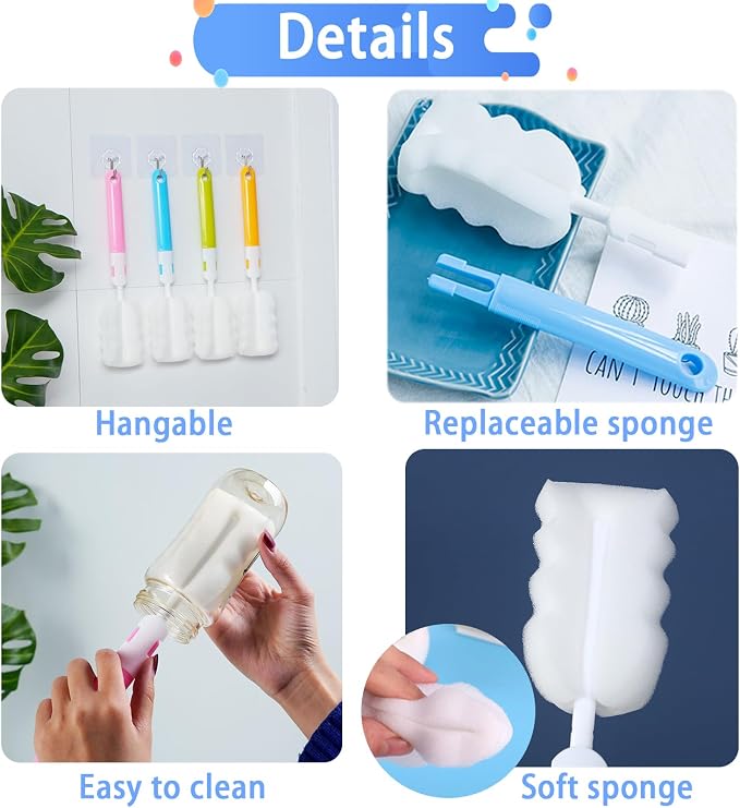INVODA 4PCS Sponge Cup Brush - Image 3