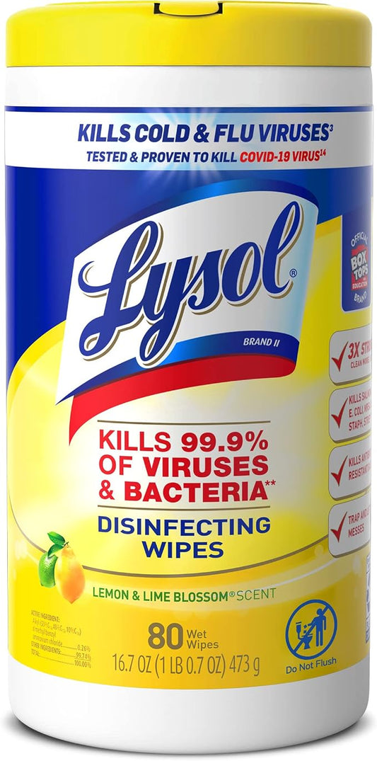 Lysol Disinfecting Wipes Bundle, Home Apartment Dorm Room Essentials and by Lysol