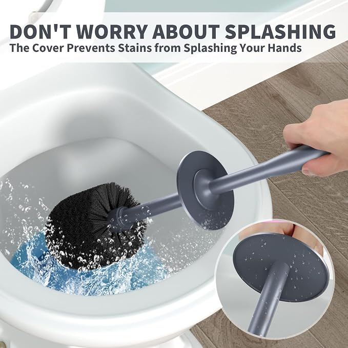Toilet Brush and Holder 2 Pack, Toilet Bowl Brush - Image 4