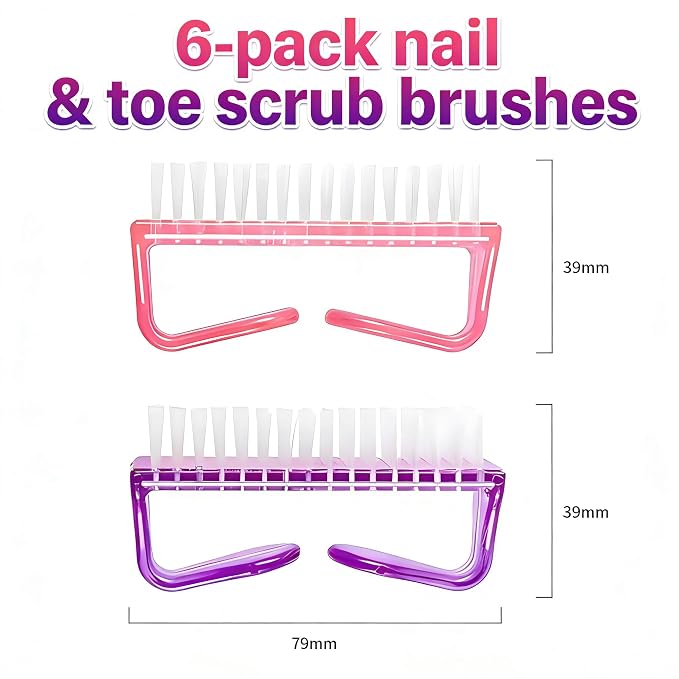 6-Pack Nail & Toe Scrub Brushes - Image 9