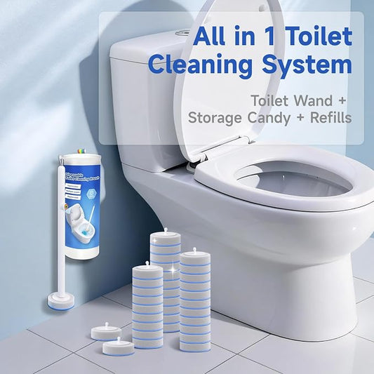 Disposable Toilet Brush, All-in-One Toilet Cleaning System, Toilet Bowl Wand Kit - Image 2
