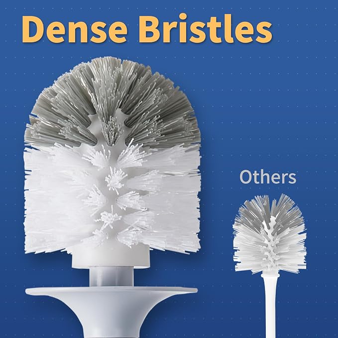 BOOMJOY Toilet Bowl Brush and Holder, 2 Pack Toilet Brush and Holder Set - Image 3