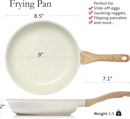 ESLITE LIFE Nonstick Ceramic Frying Pan Skillet, Non-Toxic Egg Omelette Kitchen - Image 2