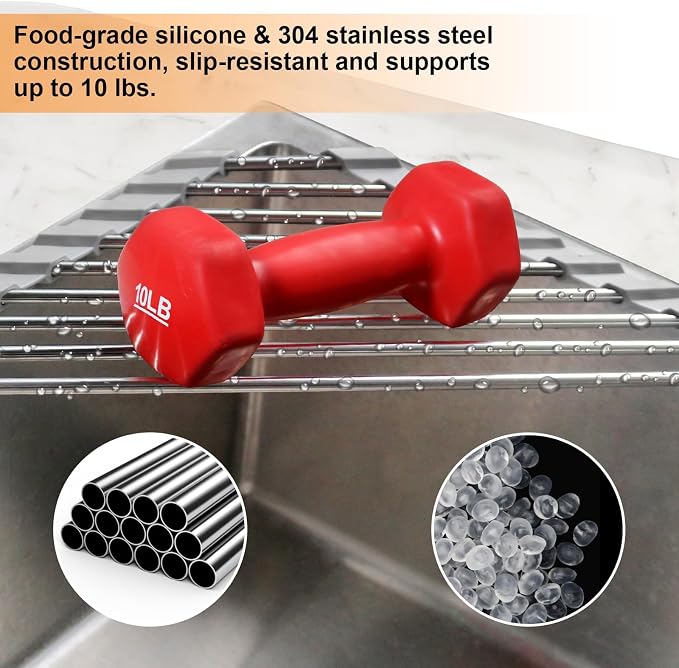 Corner Sink Caddy Triangle Dish Drying Rack - Image 4