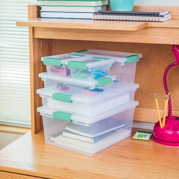 Sterilite 24-Pack Clip Box, Stackable Clear Plastic Bins - Image 8