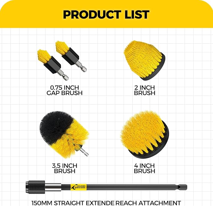 Holikme 6Pack Drill Brush ，Extended Long Attachment Set All Purpose - Image 5