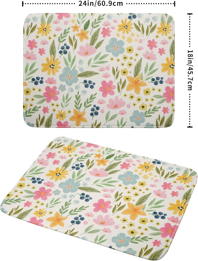 Spring Easter Floral Dish Drying Mat - Image 2