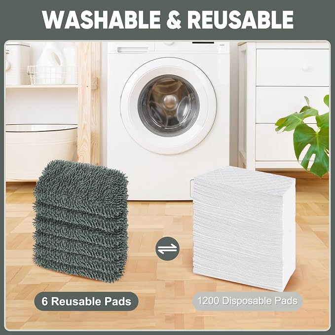6-Pack Reusable Microfiber Mop Pads Compatible - Image 5