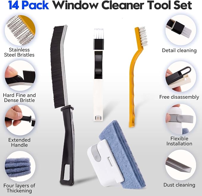 Window Track Cleaner Tools Set, Tile Lines, Car Vents - Image 2