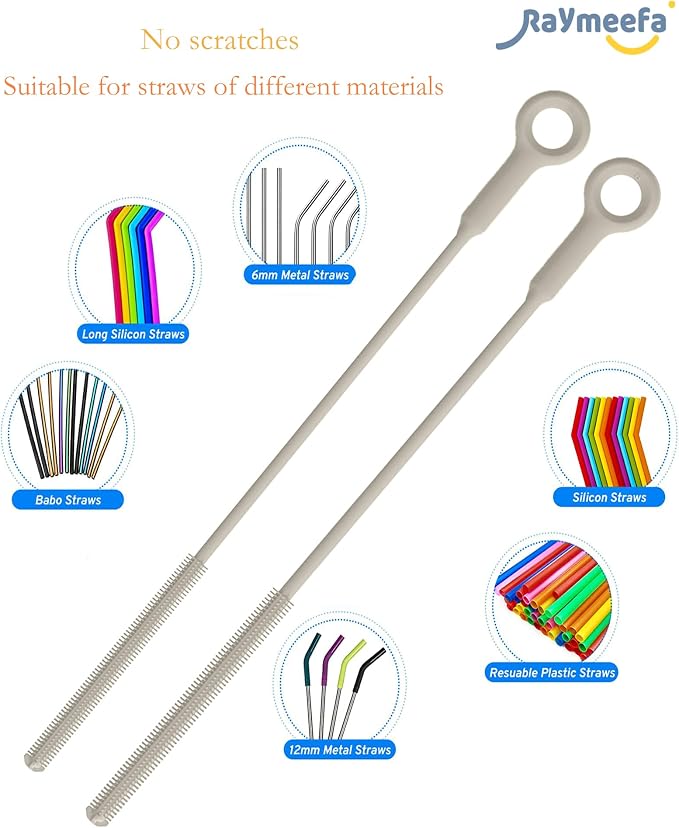 Extra Long Straw Cleaner Brush, Reusable and Soft Silicone Straw Cleaning Brush - Image 5