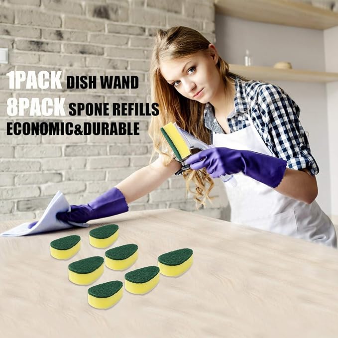 Dish Wand with 7Pack Replacement Dish Wand Sponges, Not Easy Leak Dishwand and - Image 7
