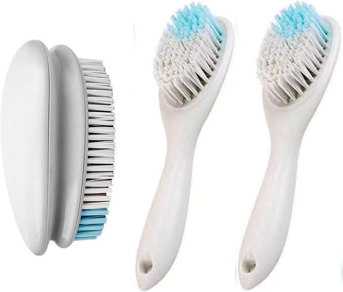 3 Pack Scrub Brushes, Laundry Stain Brush, Household Cleaning Washing Brush by QISEQIRO