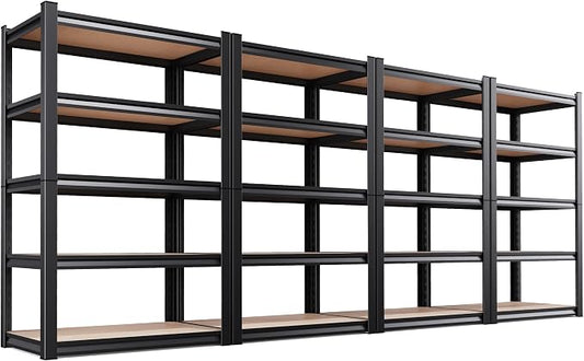 Set of 4 71"H-35"W-16D Garage Shelving-2050LBS 5 Tier Storage Shelves, by Unknown