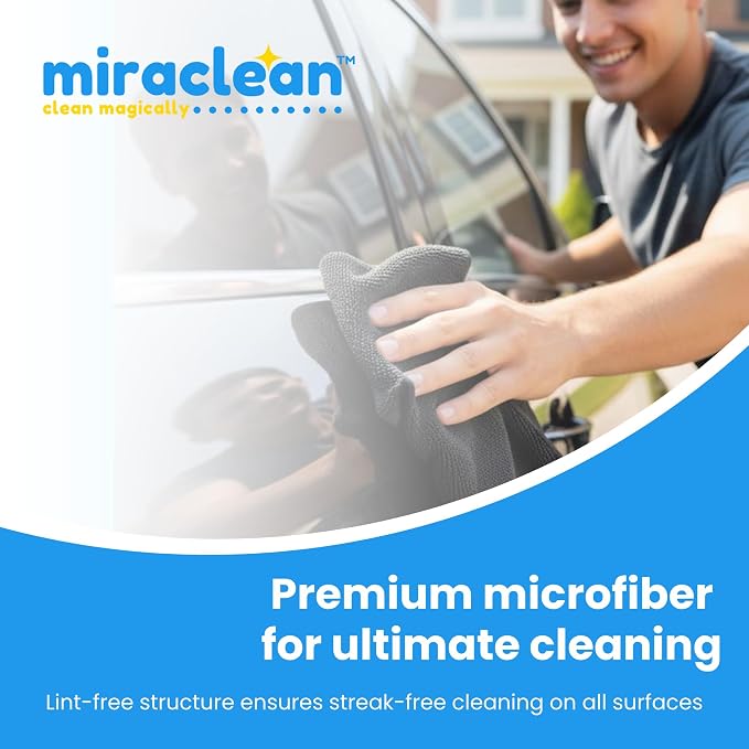 Microfiber Cleaning Cloth Black 12 Pack Premium Microfiber Towels - Image 3