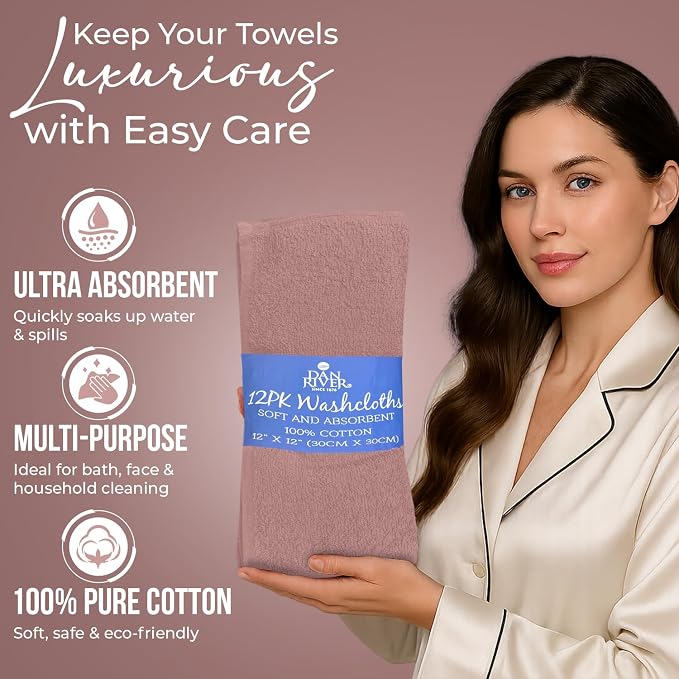 DAN RIVER 12 Pack Wash Cloths for Showering - Image 4