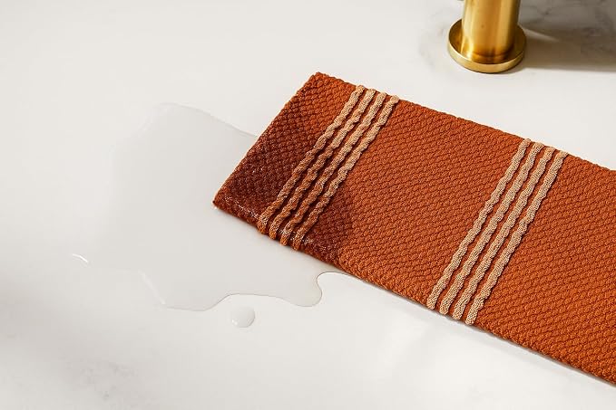Serafina Home Terracotta Orange Rust Kitchen Hand Dish Towels: Oversized 18" x - Image 4
