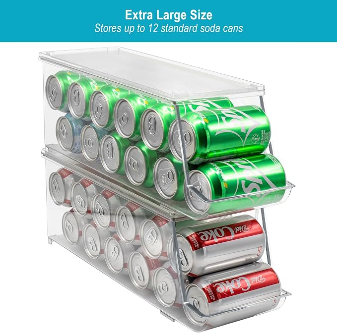 Sorbus Soda Can Organizer for Refrigerator Stackable Can Holder Dispenser - Image 6