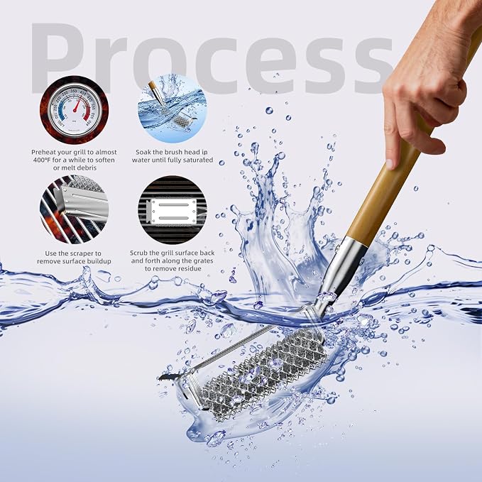 HOUSE AGAIN Grill Brush and Scraper Bristle Free - Image 4