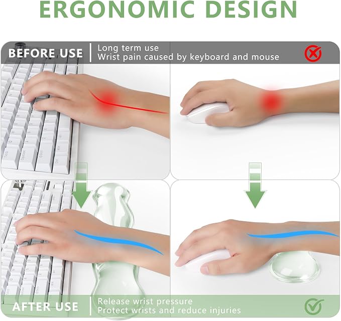 Gel Keyboard and Mouse Wrist Rest, Cute Wrist Support and Arm Support Keyboard - Image 2