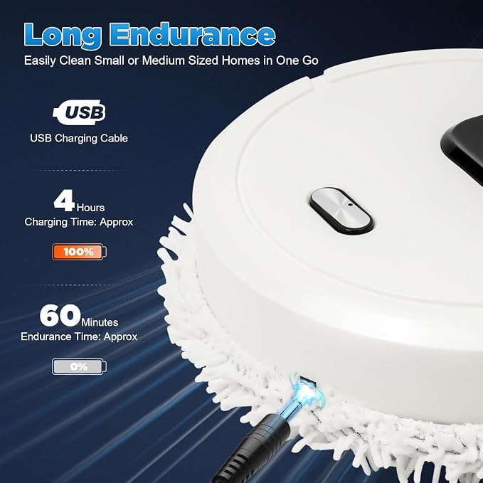 Smart Dust Auto Sweeper, Wet and Dry Mopping Sweeping Robot Auto Cleaner Floor - Image 5