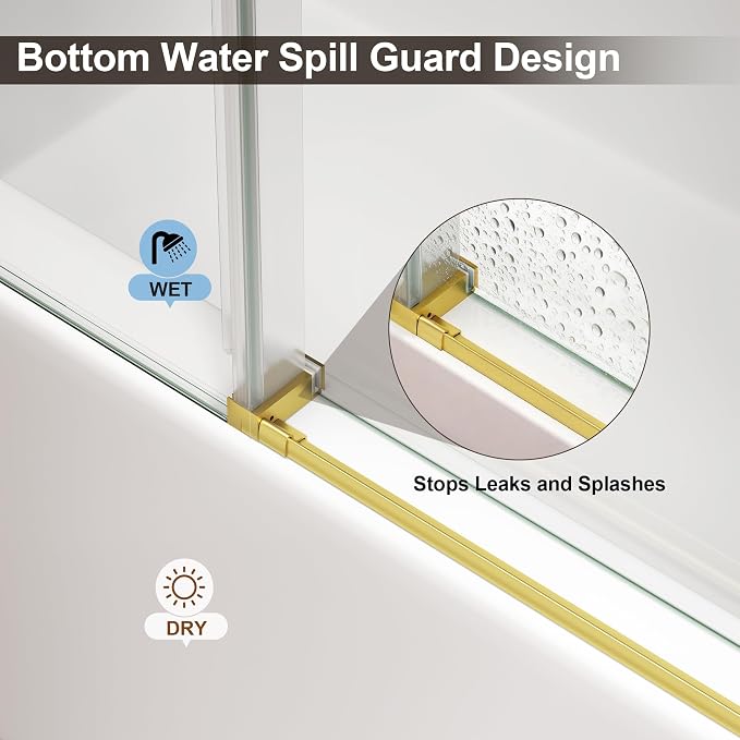 Frameless Shower Door, Single Sliding Glass Shower Door - Image 7