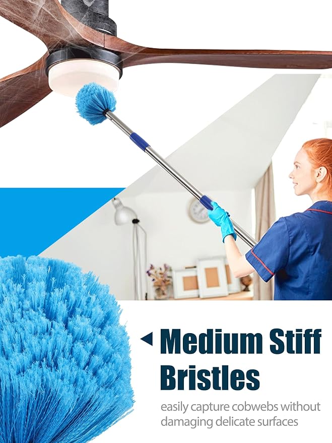 Cobweb Duster with Extension Pole, 8 ft Spider Web Brush - Image 3