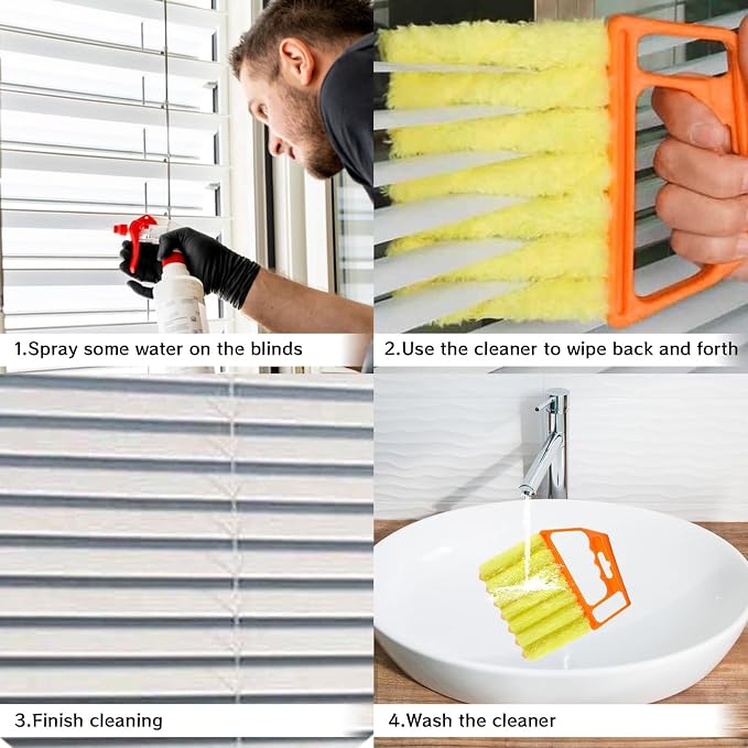 4Pcs Window Venetian Blind Cleaner Duster Tool, Venetian Washable Mini Handheld - Image 5