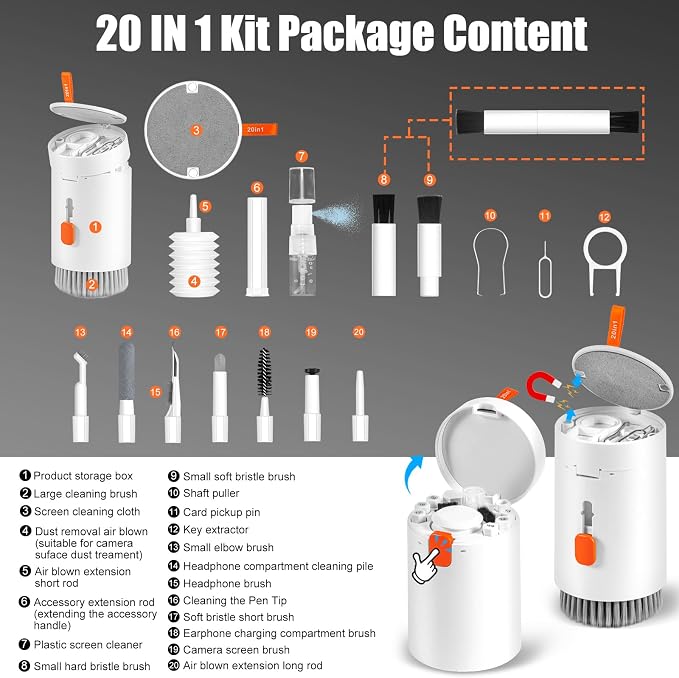 walrfid 2 Pack Laptop Phone Screen Cleaner Kit, Computer Keyboard Brush - Image 2