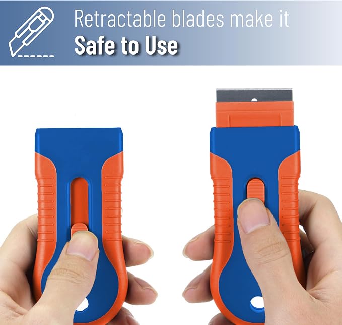 Bates- Razor Blade Scraper Tool, 2 Pack, 30 Extra Steel Blades, Anti-Slip - Image 7