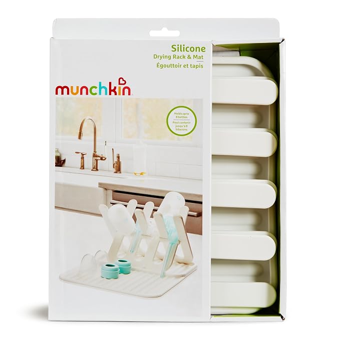 Munchkin Bottle Drying Rack and Mat, Holds 8 Bottles, Pump Parts, & Accessories - Image 7