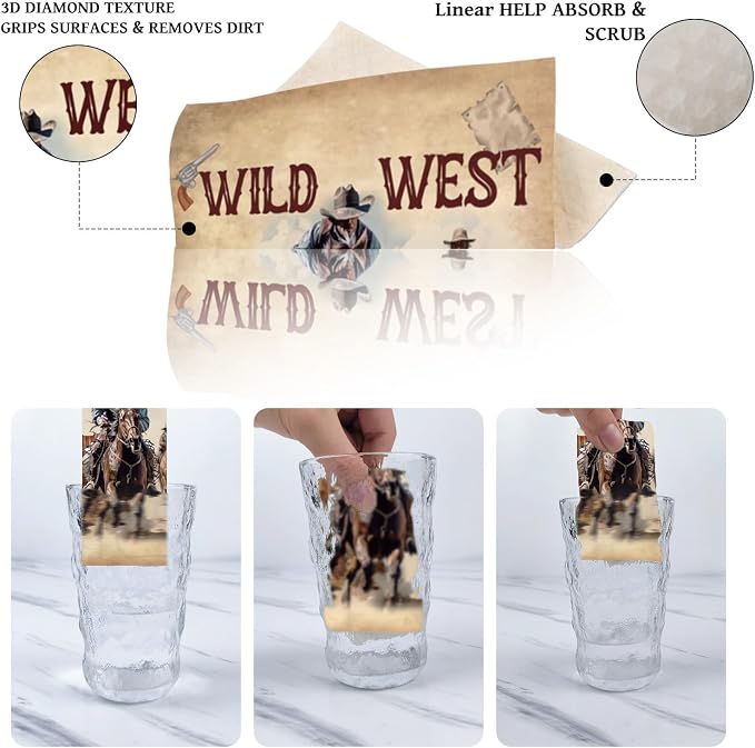 Western Cowboy Swedish Dishcloths - Image 3