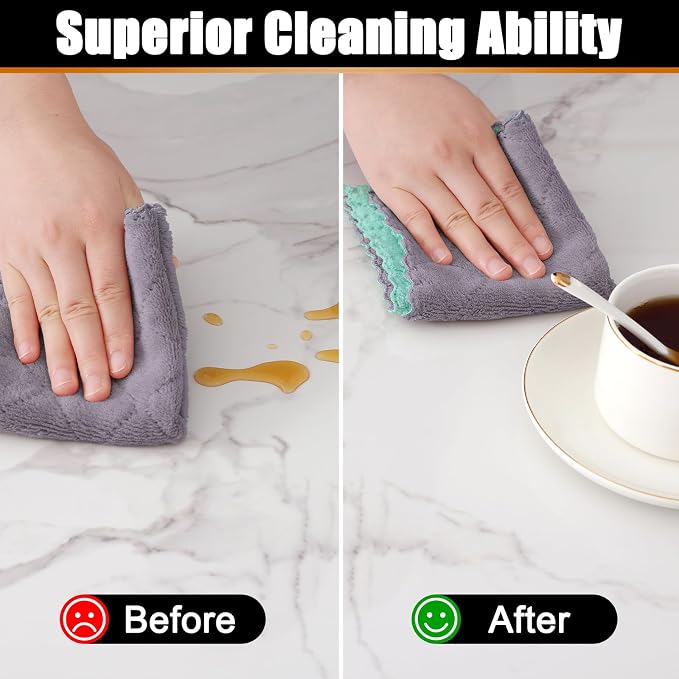Mordimy 12 Pack Kitchen Cloths Dish Towels, Super Soft and Absorbent Dish Cloths - Image 4